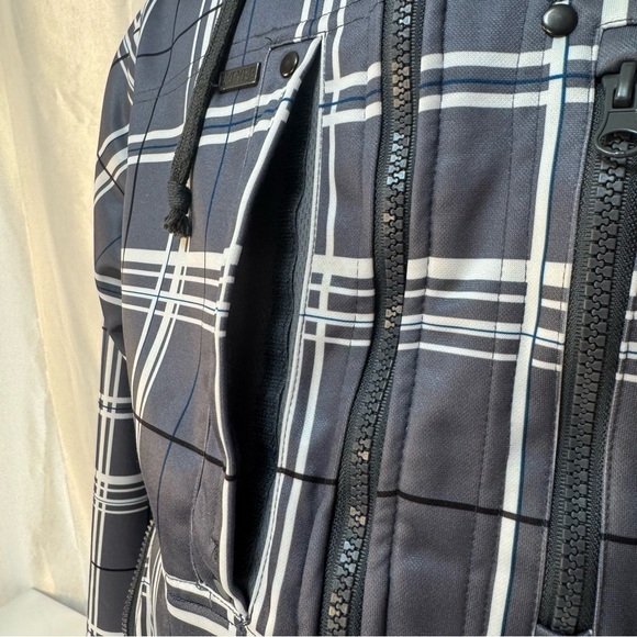 Empyre Gray White Blue Black Plaid Weather Resistant Fleece Lined Ski Snow Coat - Picture 3 of 16